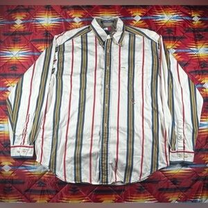 Vintage‎ 90s Tommy Hilfiger Long Sleeve Button Shirt Men Medium Multicolor Retro